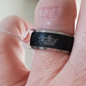 New titanium black His Queen ring 7